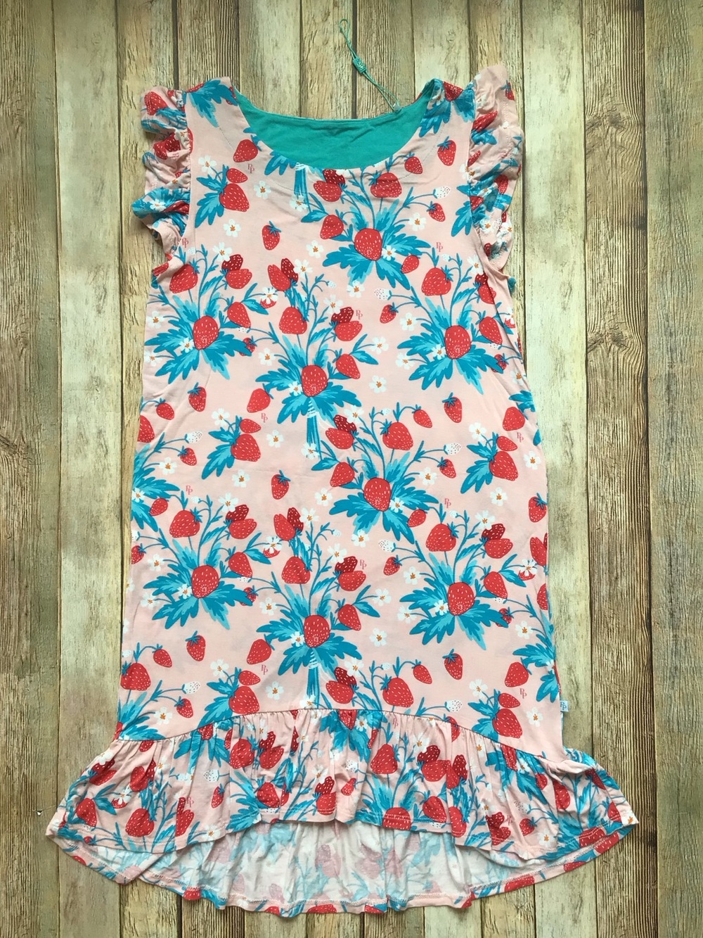 NWOT Posh Peanut Bamboo Strawberry Ruffled Dress